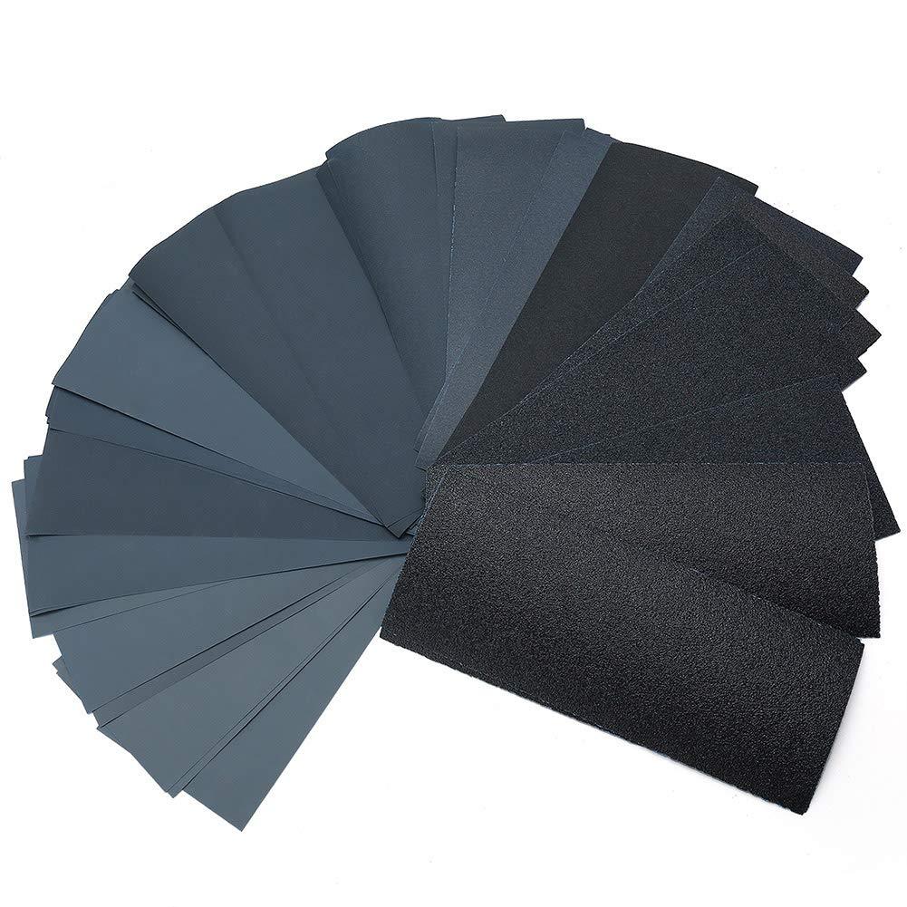 80 to 3000 Grit Sandpaper Assortment, 45PCS 9 x 3.6" Silicon Carbide Dry Wet Sandpaper, for Metal Sanding, Automotive Polishing, Wood Furniture, Wood Turning Finishing by LotFancy 80 - 3000Grit Assorted - NewNest Australia