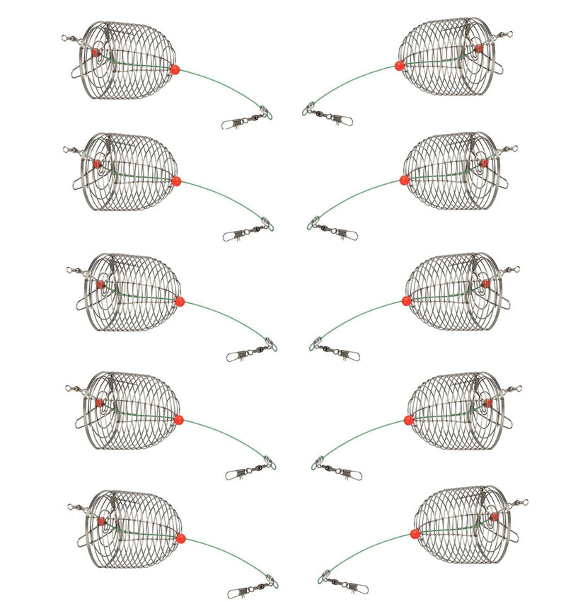 Mimilure 10Pcs/Pk Carp Fishing Bait Trap Cage Feeder Basket Holder Coarse Lure Feeder Carp Fishing Tackle Kit,Size L/M/S Available Medium - NewNest Australia