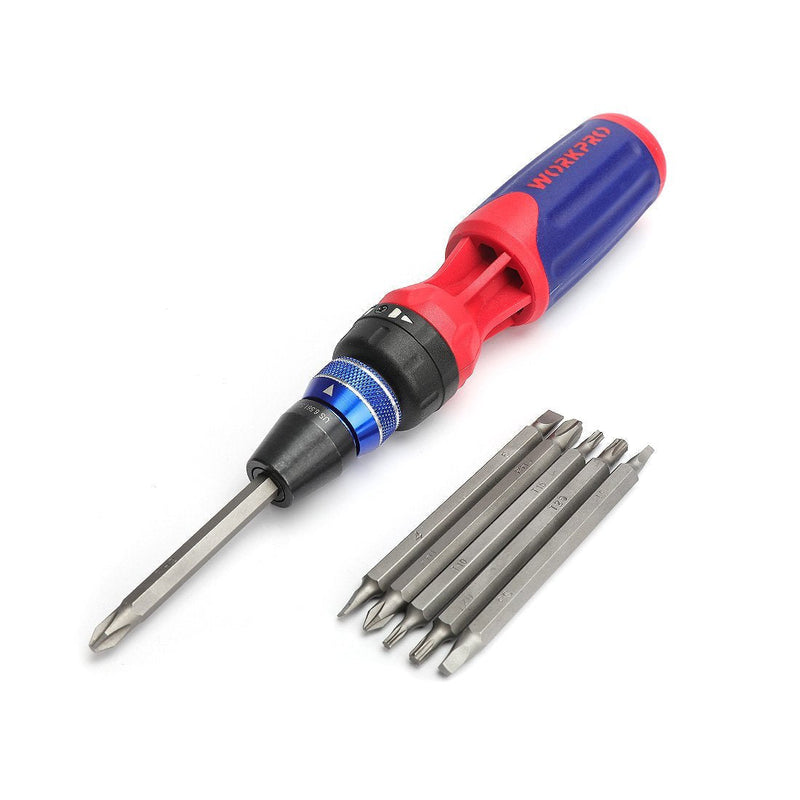 WORKPRO 12-in-1 Multi-Bit Ratcheting Screwdriver, Quick-load Mechanism Bits Hold in Handle - NewNest Australia