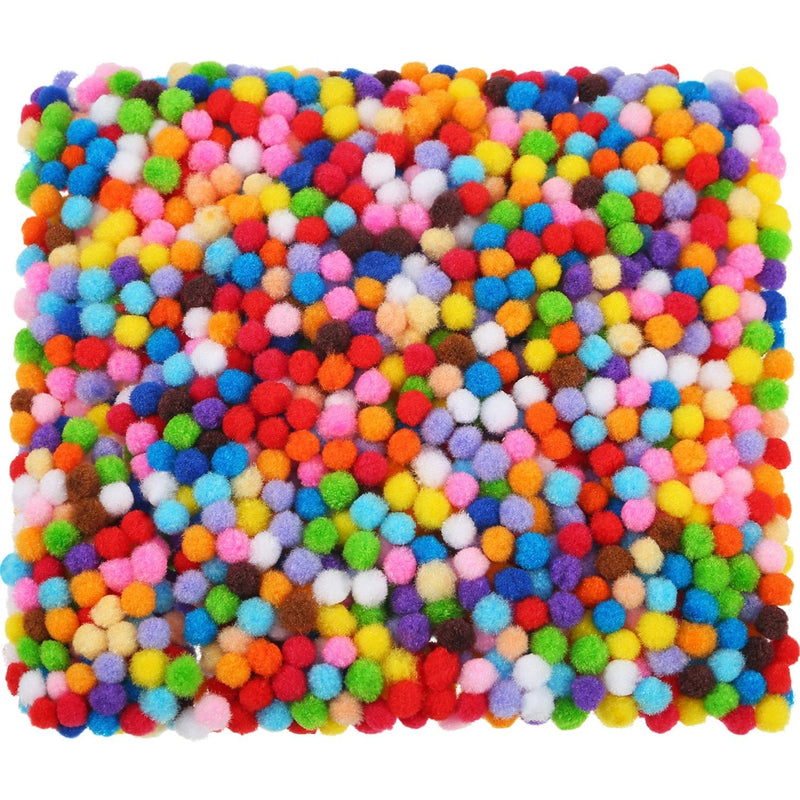 Shappy 2000 Pieces 6 mm Pom Poms Christmas for Craft Making, Christmas Holiday Costume Pom Balls Hobby Supplies and DIY Creative Crafts Decorations Multicolored - NewNest Australia