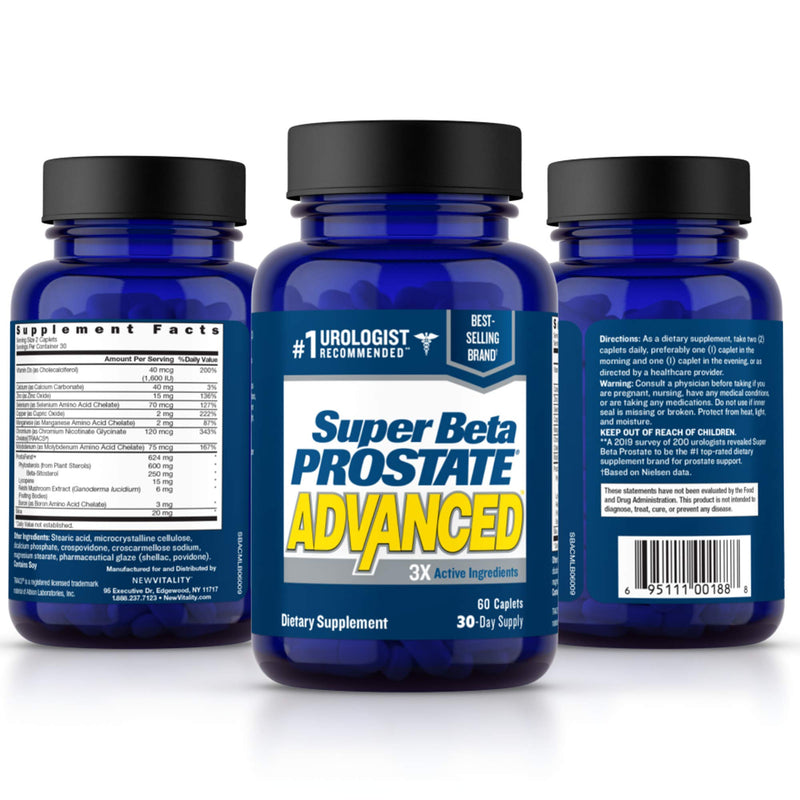 Super Beta Prostate Advanced Prostate Supplement for Men – Reduce Bathroom Trips, Promote Sleep, Support Urinary Health & Bladder Emptying. Beta Sitosterol not Saw Palmetto. (60 Caplets, 1-Bottle) - NewNest Australia
