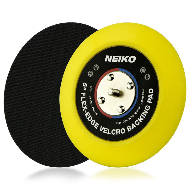 NEIKO 30266A 5" Backing Pad | Hook and Loop Velcro Polishing Pad | PU Flexible Edge | 5/16” 24 Thread DA Sanding Plate 5" - NewNest Australia