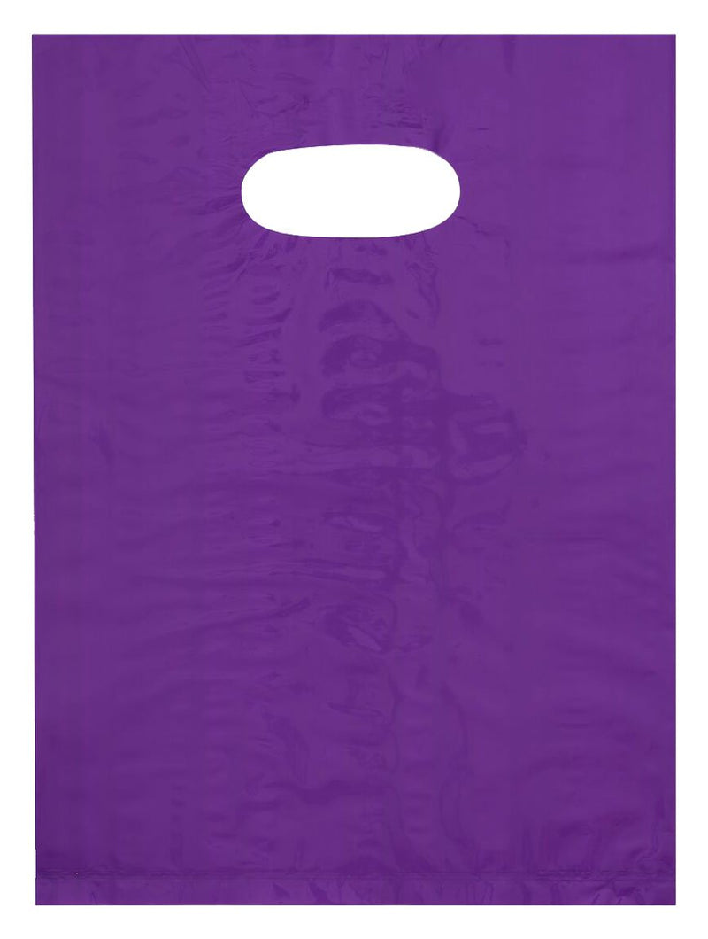 9x12 Purple Die Cut Handle Plastic Shopping Bags 100/cs 9x12 Inch (Pack of 100) - NewNest Australia