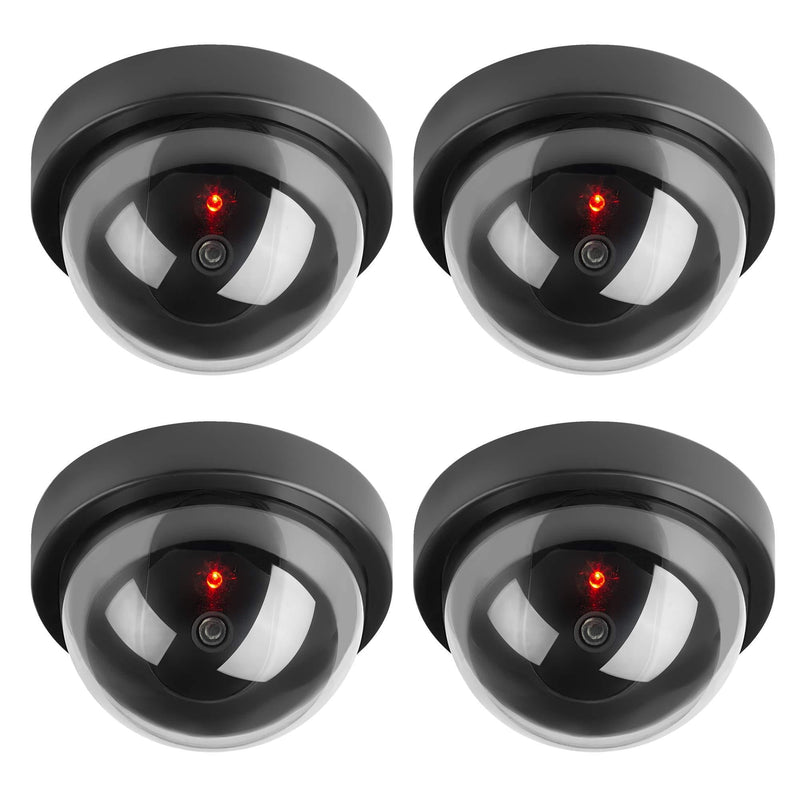 TOROTON Dummy Fake Security CCTV Dome Camera Simulation Monitor with LED Flashing Light, Outdoor and Indoor Use for Homes & Business, 4 Pack 4 Packs Dome Black - NewNest Australia