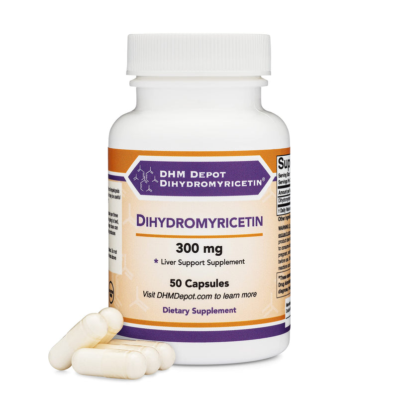 Dihydromyricetin (DHM) 50 Capsules, 300mg, Liver Support Supplement (Third Party Tested) Manufactured in The USA by Double Wood Supplements (DHM Depot) - NewNest Australia