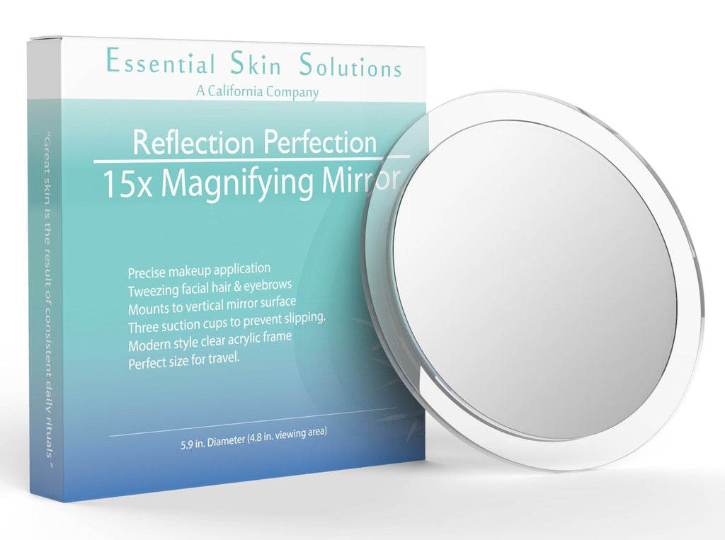 15X Magnifying Mirror – Use for Makeup Application - Tweezing – and Blackhead/Blemish Removal – 6 Inch Round Mirror with Three Suction Cups for Easy Mounting - NewNest Australia