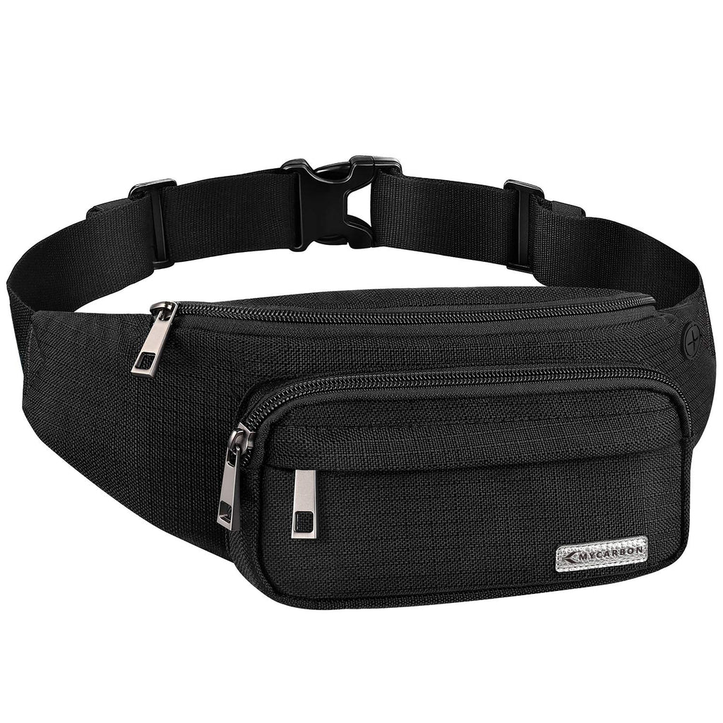 MYCARBON Fanny Pack for men and Women, Large Fanny Pack Waist Pack Bag Cute Hip Bum Non-Bounce Belt Non-Slip Cotton Durable Pouch with Adjustable Strap for Outdoors Casual Travel Hiking Black - NewNest Australia