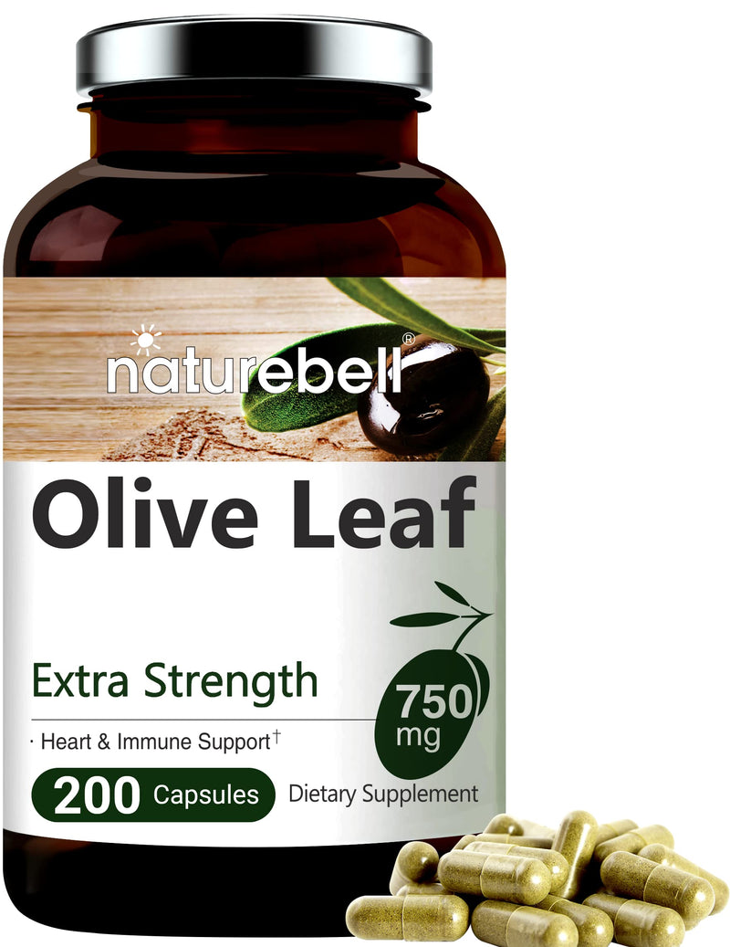 Olive Leaf Extract, 750mg Per Serving, Maximum Strength 20% Oleuropein, 200 Counts (200 Days Supply), Made with Olive Leaf for Immune and Cardiovascular Health Support, Non-GMO - NewNest Australia