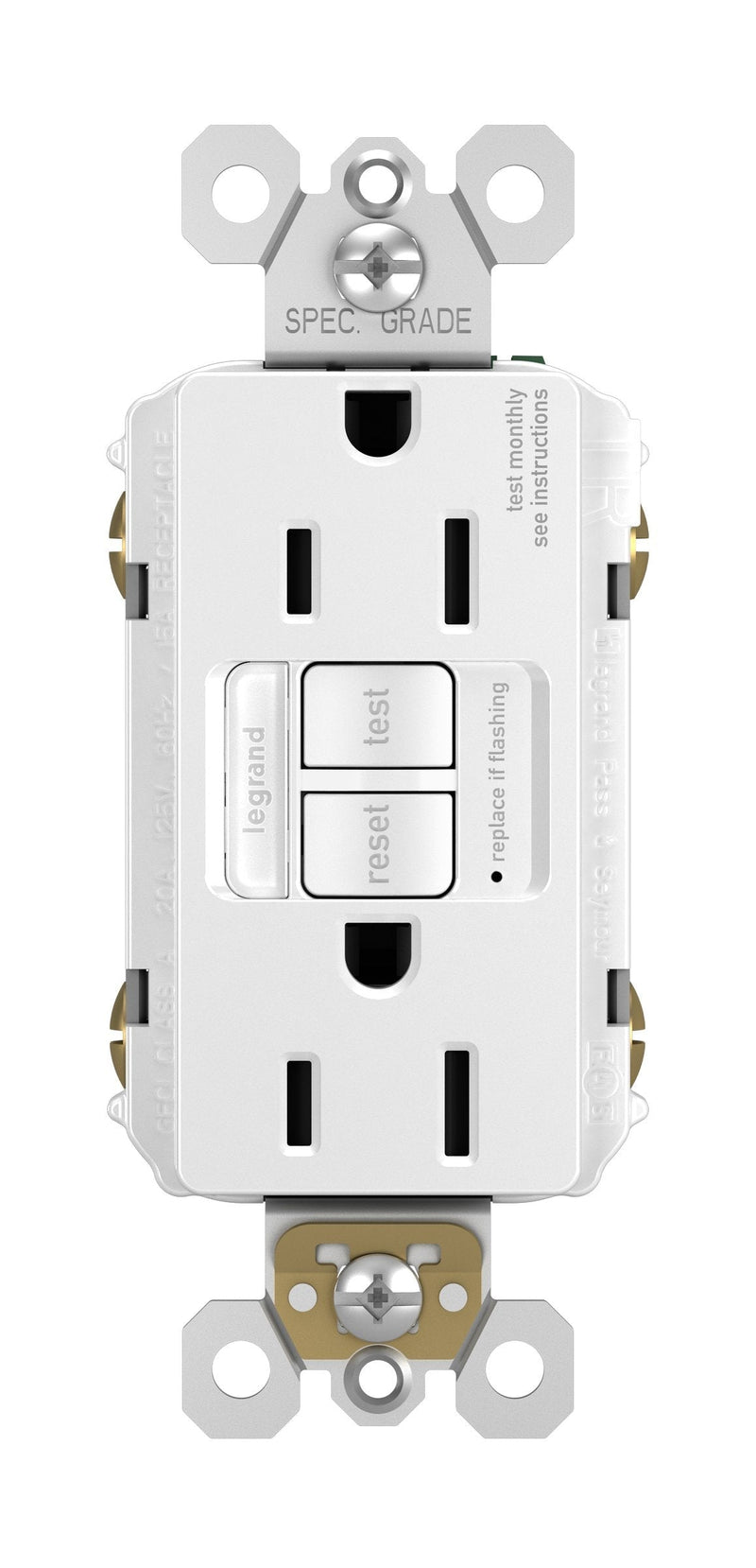 Legrand radiant Night Light, Self-Test GFCI Outlets, Safe for Kids, Tamper Resistant, White, 15 Amp, 1597NTLTRWCCD4 - NewNest Australia
