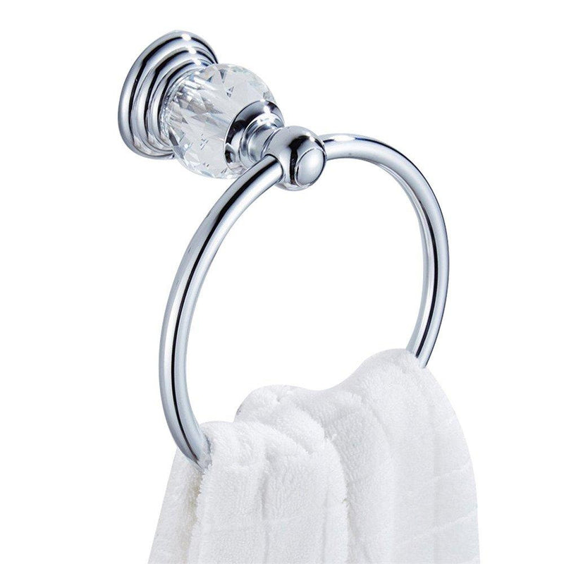 WINCASE Chrome Crystal Towel Ring, Bath Hand Towel Holder, Silver Towel Rack Wall Mounted - NewNest Australia