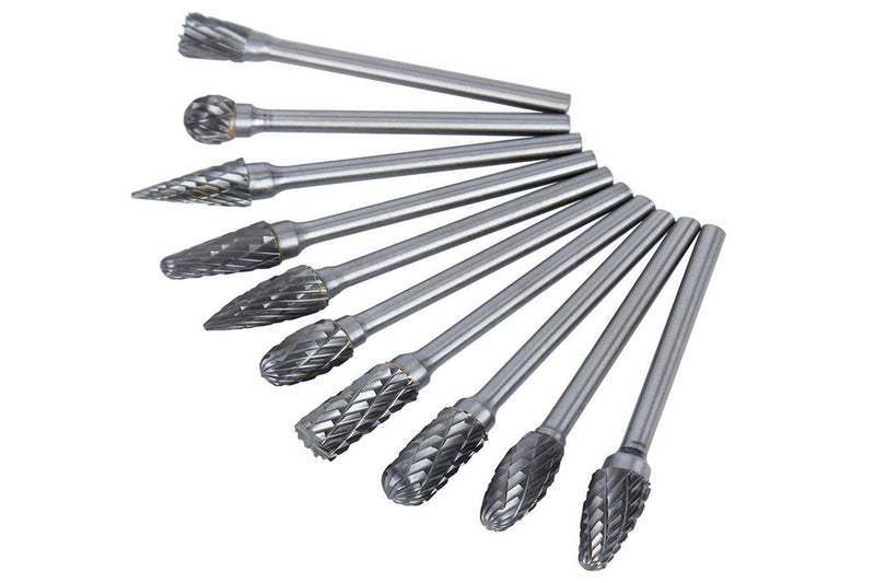 HOMEIDOL 10pcs 1/8 inches Shank Double Cut Tungsten Carbide Rotary Files Diamond Burrs Set Fits Rotary Tool for Grinder Drill, DIY Wood-Working Carving, Soft Metal Polishing, Engraving, Drilling 10pcs Diamond Burrs Set - NewNest Australia