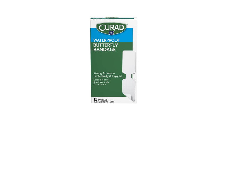 Curad Bandage, Butterfly, Wp, 1 3/4" x 3/8", 1 box of 12 Bandages - NewNest Australia