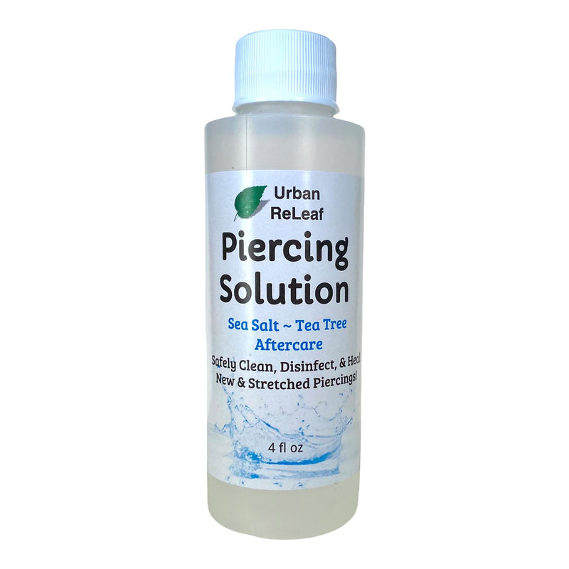 Urban ReLeaf Piercing Solution ! Healing Sea Salts & Tea Tree AFTERCARE 4 oz, Ready to use. Safely Clean, Disinfect & Heal New & Stretched Piercings. Gentle Effective Natural & Soothing. Works Fast - NewNest Australia