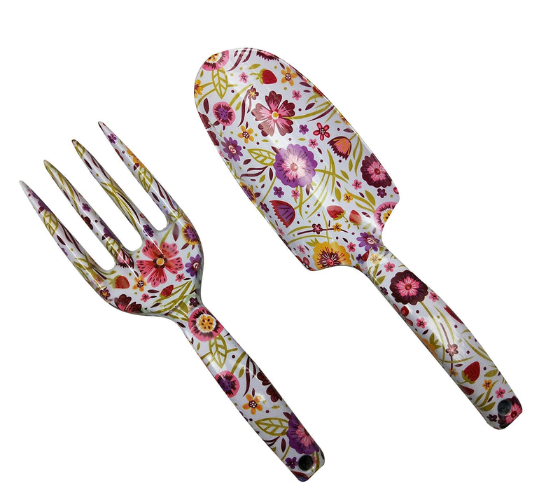 Megawodar Floral Print Garden Tools Set for Women Trowel and Fork - NewNest Australia