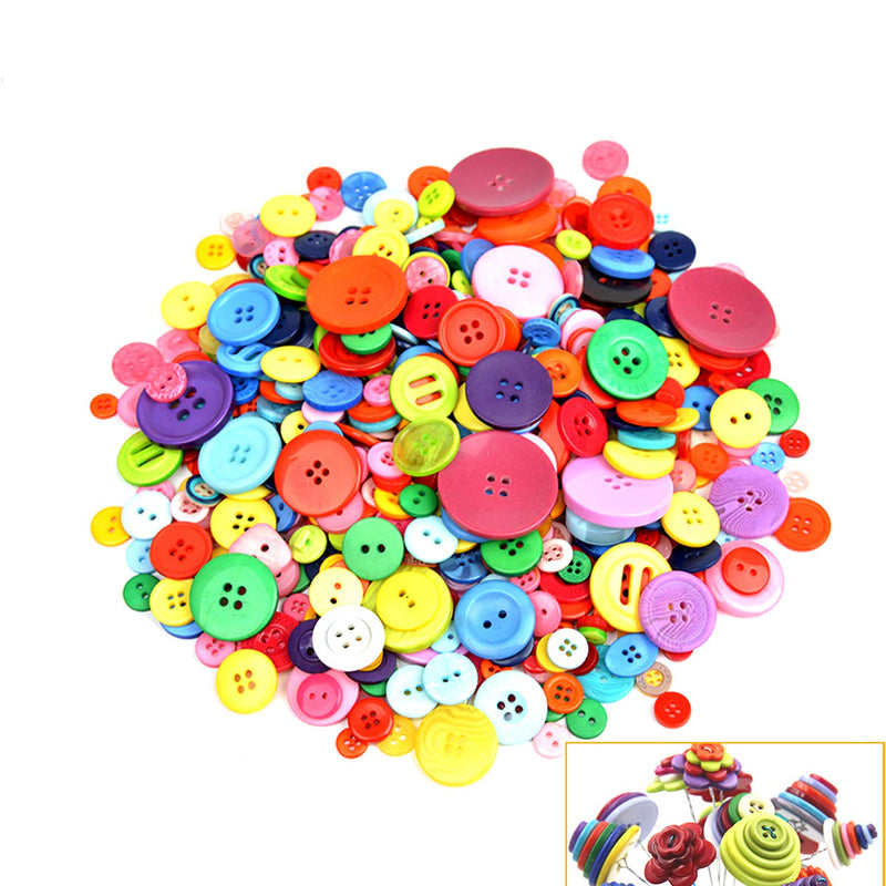 500-700 PCS Assorted Mixed Color Resin Buttons 2 and 4 Holes Round Craft for Sewing DIY Crafts Children's Manual Button Painting,DIY Handmade Ornament 700 PCS Style A - NewNest Australia