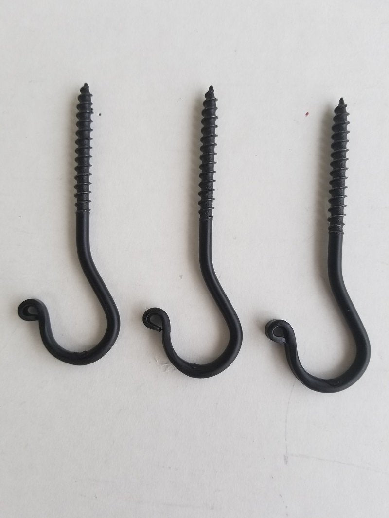 NewNest Australia - 3 Pack Wrought Iron Ceiling Hook Screw Country Primitive Décor Hardware 