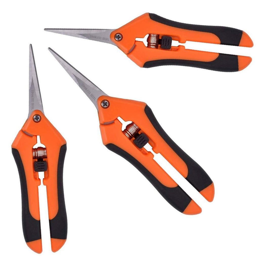 GROWNEER 3 Packs Pruning Shears Gardening Hand Pruning Snips with Straight Stainless Steel Precision Blades Orange - NewNest Australia