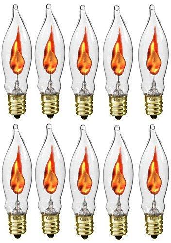 NewNest Australia - Flickering Flame Shaped Bulbs Menorah Replacement Bulbs (10-Pack) 