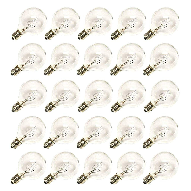 SUNSGNE Clear Globe G40 Bulbs Replacement Screw Base Light Bulbs 1.5-Inch, 5 Watt - Fits E12 and C7 Sockets, 25 Pack - NewNest Australia