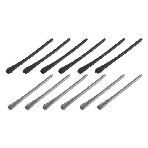 BLUECELL 6pairs Silicone Eyeglass End Tips Ear Sock Pieces Tube Replacement for Thin Metal Eyeglass Legs (Black + Gray) - NewNest Australia