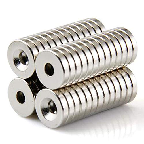 WOTOY 25 Pieces 10x3mm DIY Multi-Use Refrigerators Magnets with 3MM Hole for Fridge Door Whiteboard Map Round Hole Magnet - NewNest Australia