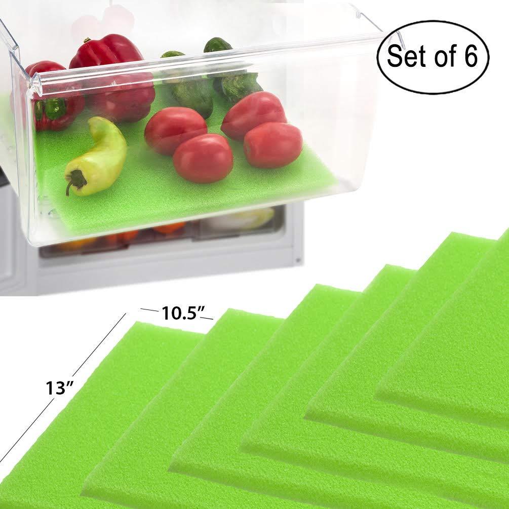 NewNest Australia - Dualplex® Fruit & Veggie Life Extender Liner for Fridge Refrigerator Drawers 13 X 10.5 Inches (6 Pack) – Extends the Life of Your Produce & Prevents Spoilage 