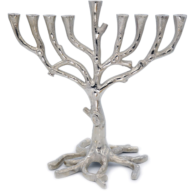 NewNest Australia - Menorah Tree of Life Rustic Nickel Finish For Hanukkah 