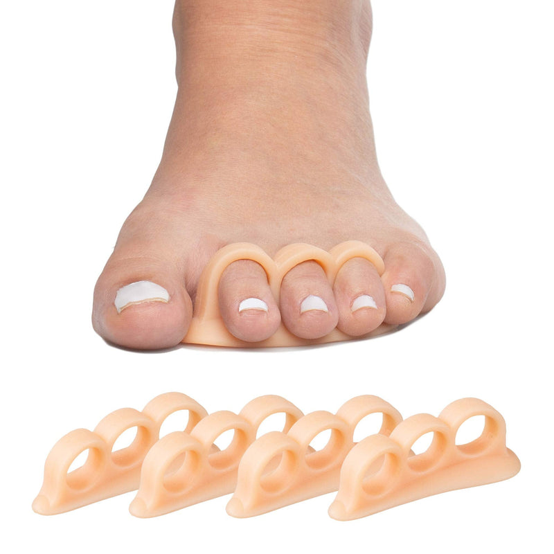 ZenToes Hammer Toe Straightener and Corrector 4 Pack Soft Gel Crests Splints | Reduce Foot Pain, Prevent Overlap | Flexible Footcare Treatment | Stain, Odor Resistant (Beige) Beige - NewNest Australia