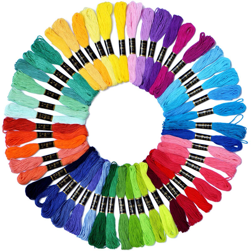 Embroidery Floss Rainbow Color 50 Skeins Per Pack Cross Stitch Threads Friendship Bracelets Floss Crafts Floss - NewNest Australia