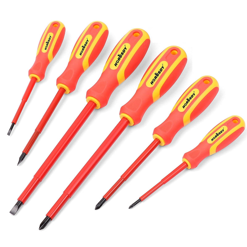 HORUSDY 6-Piece 1000v Insulated Screwdriver Set, Magnetic Tip Electrician screwdriver Set (Insulated Screwdriver Set) - NewNest Australia