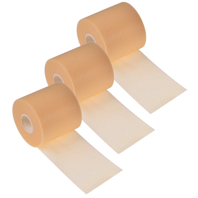 3 Pieces Athletic Pre Wrap Tape for Hair Foam Underwrap Tape Sports Pre-wrap Athletic Tape Underwrap for Hair Ankle Wrists Knees Sports 2.75 Inch by 30 Yards (Beige) Beige - NewNest Australia