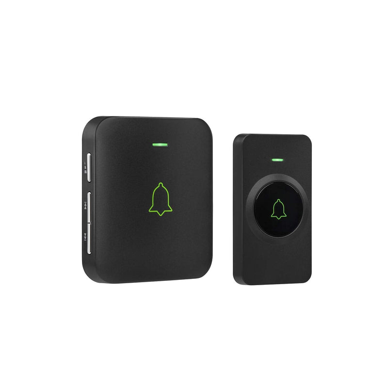 Wireless Doorbell, AVANTEK Mini CB-11 Waterproof Doorbell Chime Operating at 1000 Feet with 52 Melodies, 5 Volume Levels & LED Flash Black - NewNest Australia