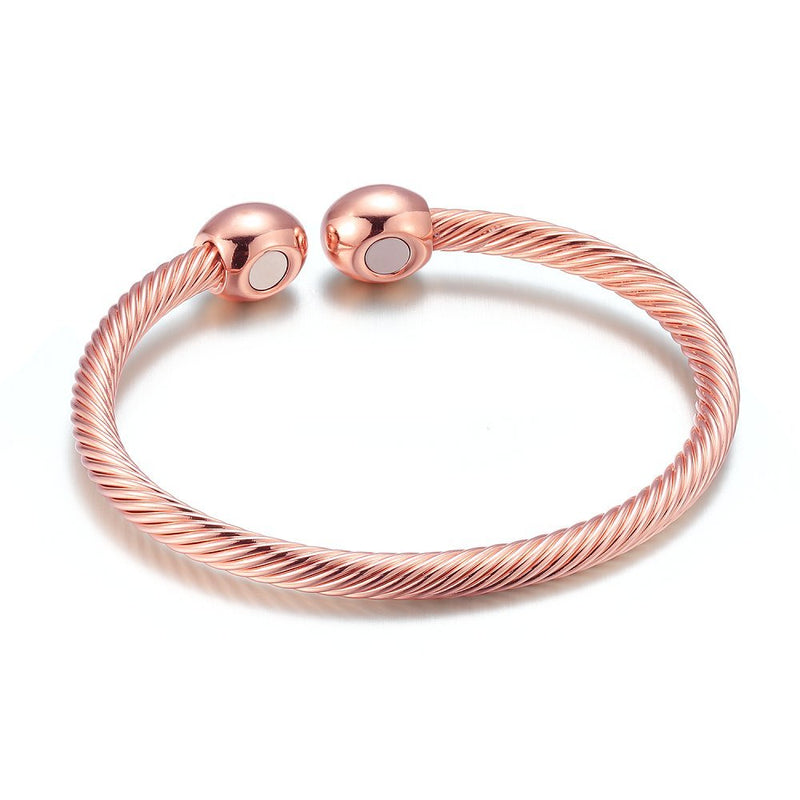 Elegant Magnetic Bracelet Copper Therapy Magnets Bangle for Arthritis Pain for Women Men Gifts for Father's Day (Rose Gold) Rose Gold - NewNest Australia