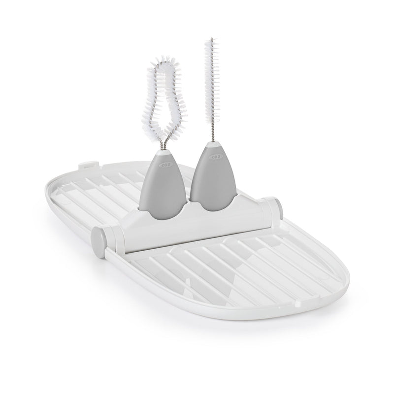 OXO Tot Breast Pump Parts Compact Drying Rack with Detail Brushes, Gray - NewNest Australia