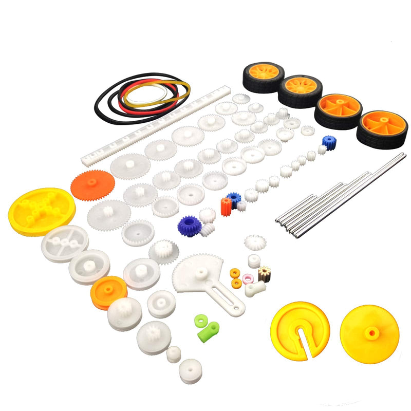 EUDAX 82 pcs Plastic Gear Package Kit DIY Gear Assortment Accessories Set for Toy Motor Car Robot Various Gear Axle Belt Bushings - NewNest Australia