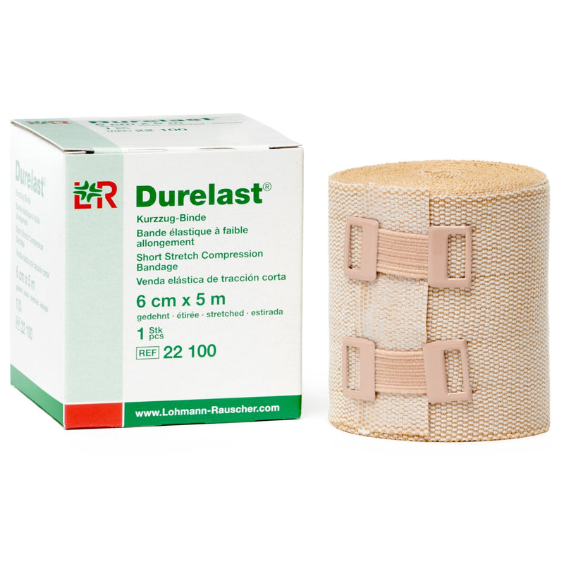 Lohmann & Rauscher Durelast Extra Short Stretch Bandage, Compression Bandage with 45% Stretch, 66% Cotton & 34% Polyamide, 6cm Wide x 5m Long Roll 6cm x 5m - NewNest Australia