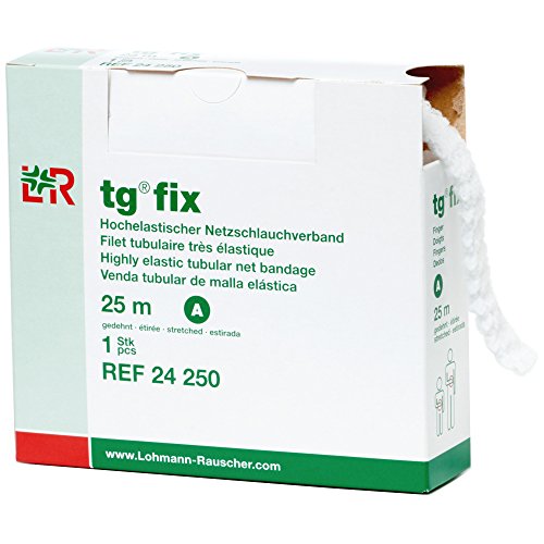 Lohmann & Rauscher-34967 tg Fix Net Tubular Bandage, Elastic Net Wound Dressing, Bandage Retainer for Fingers, Size A (17.5cm Wide x 25m Long When Stretched) - NewNest Australia