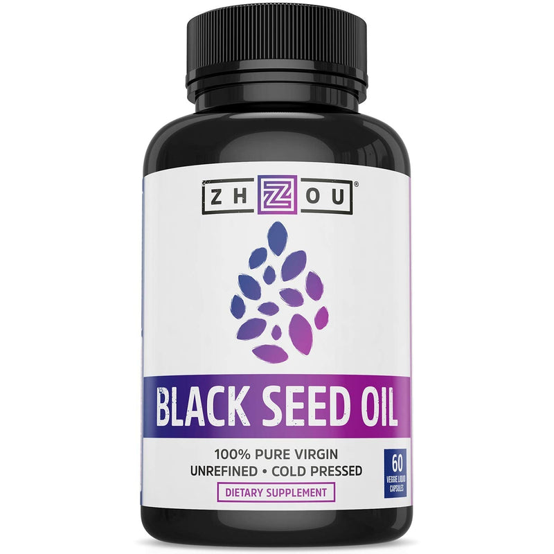Zhou Black Seed Oil | 100% Virgin, Cold Pressed Source of Omega 3 6 9 | Super antioxidant for Immune Support, Joints, Digestion, Hair & Skin | 60 Caps - NewNest Australia