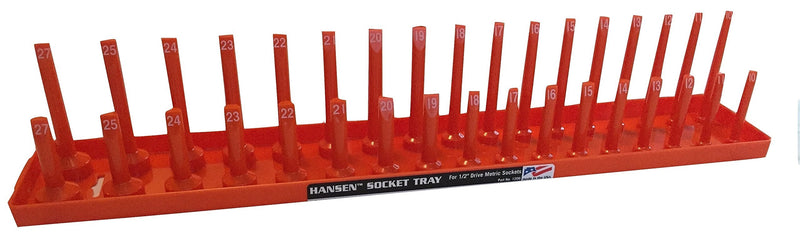 Hansen Global Hansen 1206 1/2" Drive Metric Regular & Deep Socket Holder - Orange - NewNest Australia