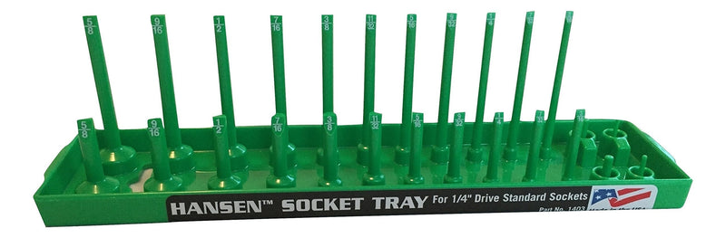Hansen Global Hansen 1403 1/4" Drive Standard Regular & Deep Socket Holder - Green - NewNest Australia
