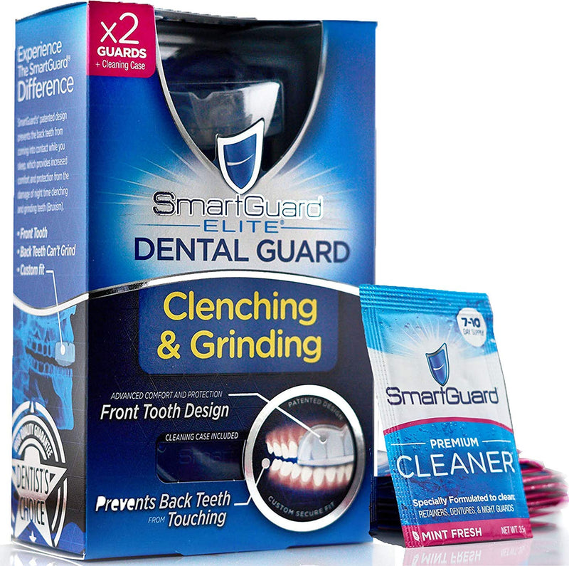 SmartGuard Elite Dental Guard (2 Guards) + Storage Case & 2 Months of Cleaning Crystals – TMJ Dentist Designed Night Guard for Clenching & Grinding. Made in USA - NewNest Australia