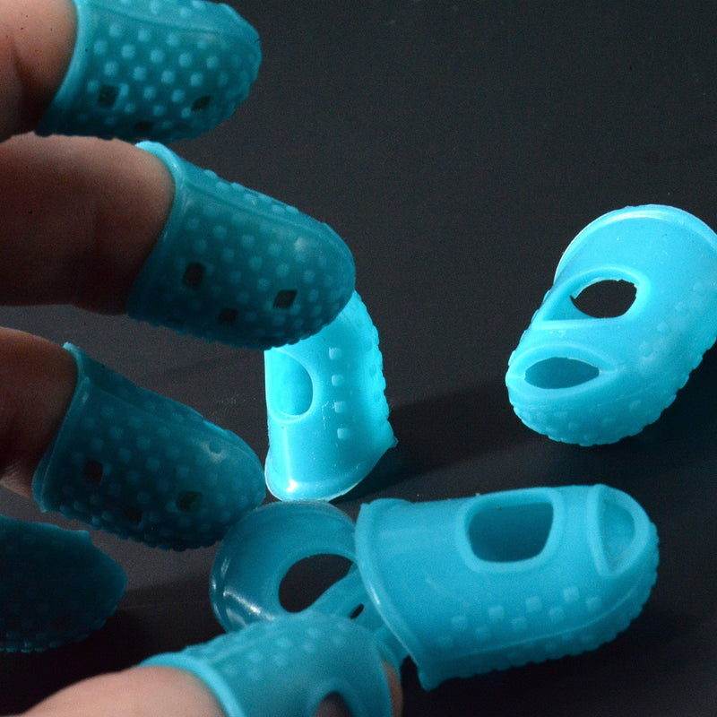 Finger Tip Protection - [9-Pack] of Teal Fingers - S (3) / M (3) / L (3) - Great for NonStick Arts & Crafts/Wax Carving/Guitar Players [for Petite Women and Kids] - NewNest Australia