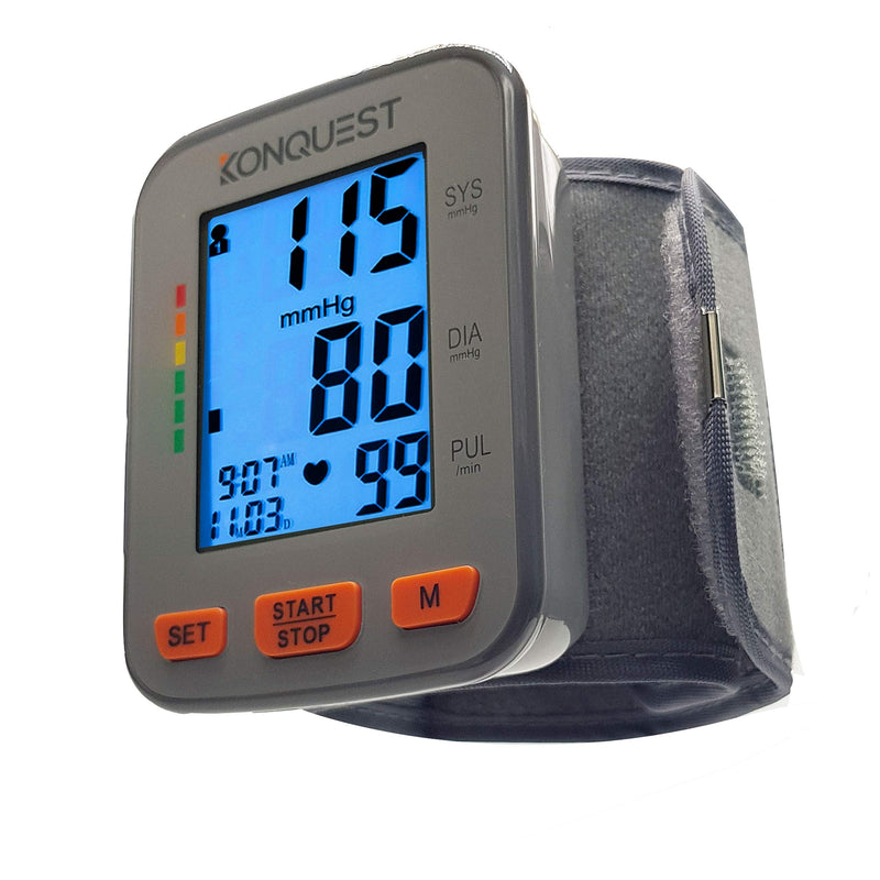 Konquest KBP-2910W Automatic Wrist Blood Pressure Monitor - Accurate - Adjustable Cuff, Large Screen Display, Portable Case - Irregular Heartbeat & Hypertension Detector - NewNest Australia