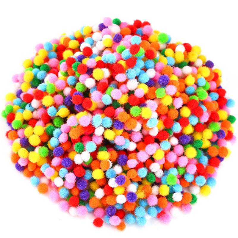 Caydo 2400 Pieces Mini Craft Pompoms Assorted Colors 6 mm Pom poms for Hobby Supplies - NewNest Australia