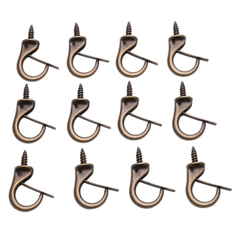 NewNest Australia - Welldoit 12 Pcs Windproof Metal Hooks Screw in Screw Hooks Ceiling Hooks 