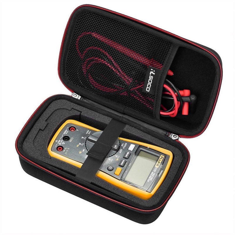 RLSOCO Carrying case for Fluke 117/115/116/114/113/177/178/179 Digital Multimeter and Fits for Fluke 101/106/107/ F15B+F17B+F18B+ and More(with DIY Foam) Red zip - NewNest Australia