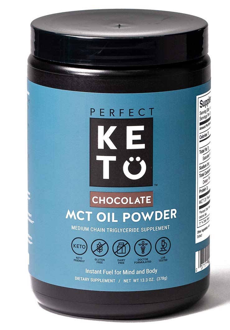 Perfect Keto MCT Oil C8 Powder, Coconut Medium Chain Triglycerides for Pure Clean Energy, Ketogenic Non Dairy Coffee Creamer, Bulk Supplement, Helps Boost Ketones, Chocolate - NewNest Australia
