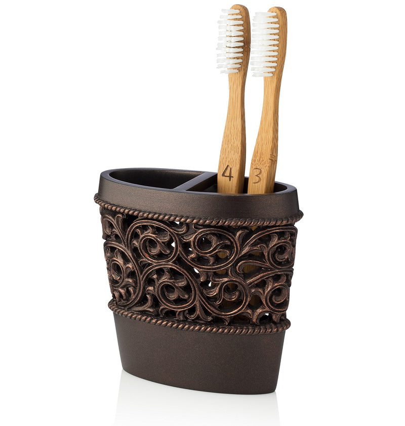 Essentra Home Bronze Toothbrush Holder Stand for Vanity Countertops - NewNest Australia