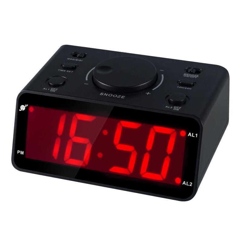 NewNest Australia - KWANWA Battery Operated Only Cordless LED Electronic Alarm Clock with Clear Voice Recording Alarm,1.2 inch Red Numbers Display 