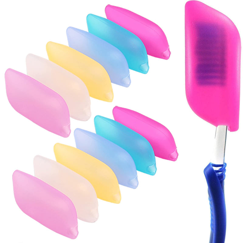 V-TOP Silicone Toothbrush Case Covers, 12 Pack Toothbrush Head Covers for Travel, Tooth Brush Covering for for Home and Outdoor 12 Count (Pack of 1) - NewNest Australia